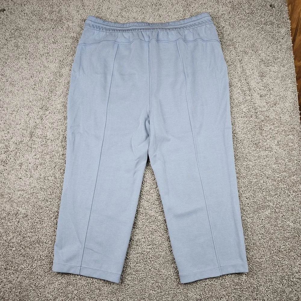 Lululemon Softstreme High Rise Straight Leg Crop Pant Sz 18 Blue Linen W6BZXS